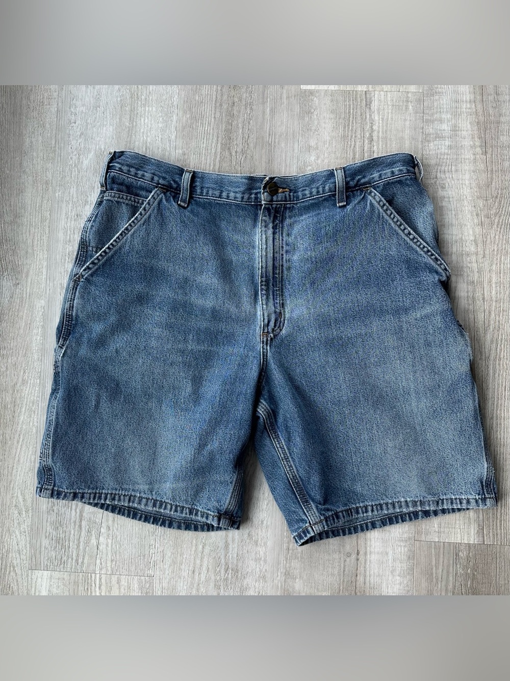 Carhartt B26 DPS Men's Blue Denim Carpenter Shorts Size 38